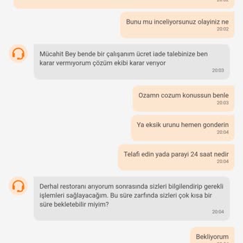 Trendyol GO Köfteci Yusuf Eksik Sipariş Gönderimi