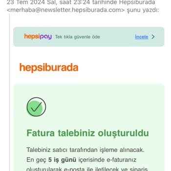 Hepsiburada'dan Aldığım Cihazın Faturası Gelmedi