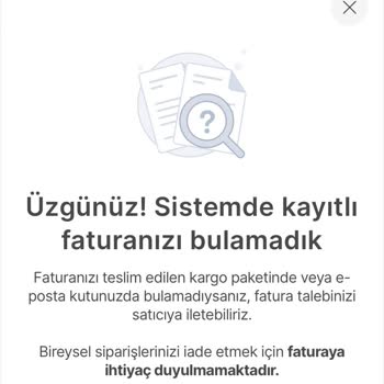 Hepsiburada'dan Aldığım Cihazın Faturası Gelmedi
