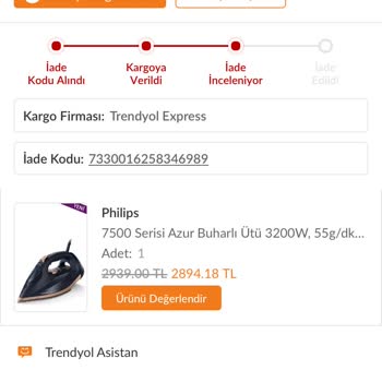 Gelecek Evimde Trendyol İademi Kabul Etmiyor