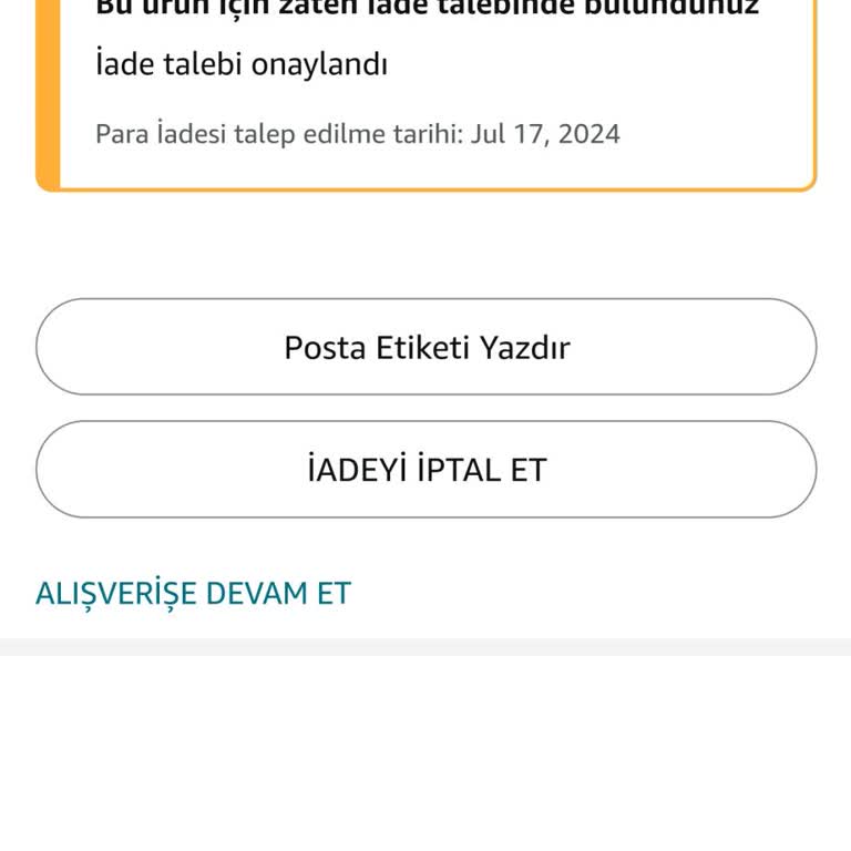 Amazon Da Para İadesi Sorunu