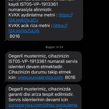 Ouno Service Garantili Cihazdan Ücret Talep Ediyorlar