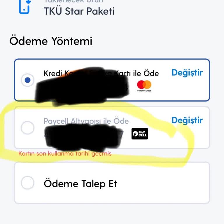 Paycell Hattıma Paket Yükleyememe