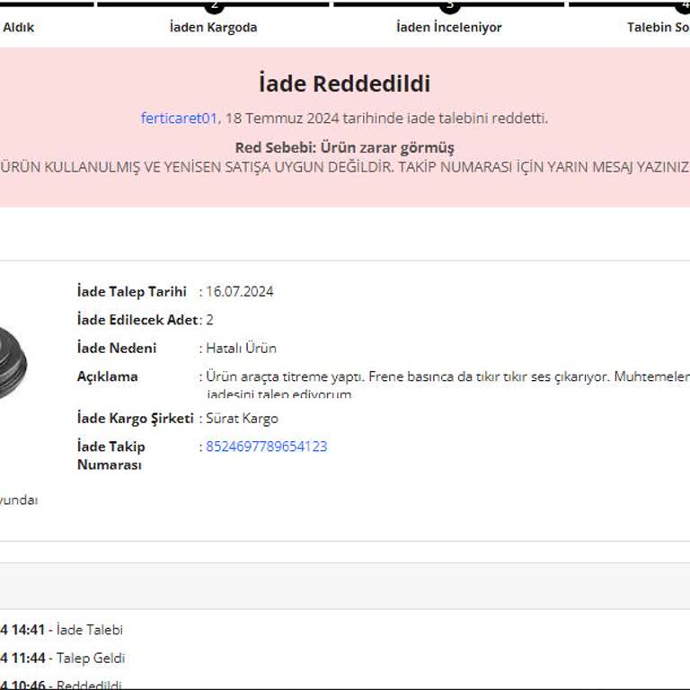 N11 İade Talebi Reddi!