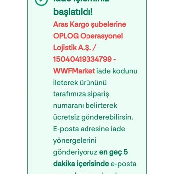 WWF Market İade Talebinin Gerçekleştirilmemesi