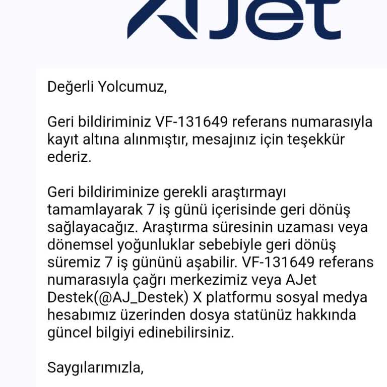 Ajet (Anadolu Jet) Evcil Hayvan Bileti