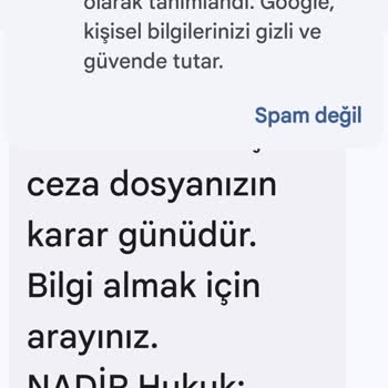 Nadir Hukuk (SMS) Kişisel Verilerimin İzinsiz Kullanımı Ve Haksız Ödeme Talebi