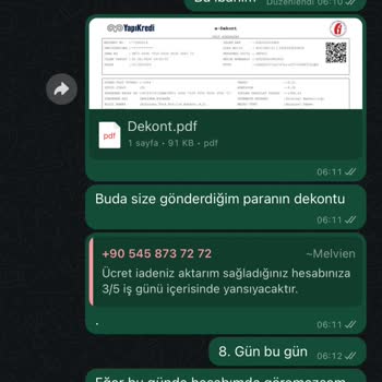 Melvien Paramı Geri Alamıyorum