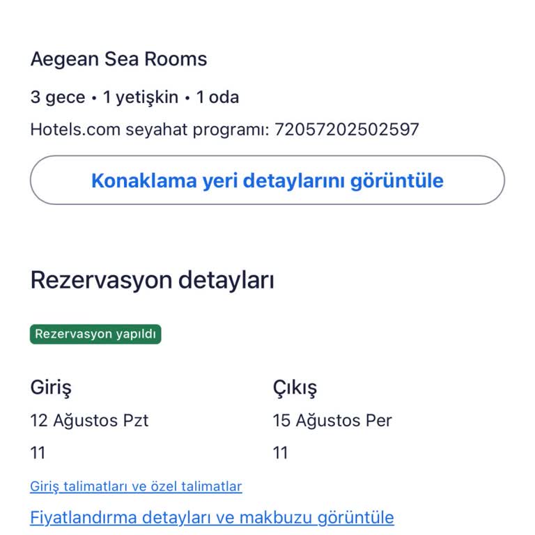 Hotels.com 2 Kişilik Yaptığım Rezervasyon Tek Kişi Görünüyor