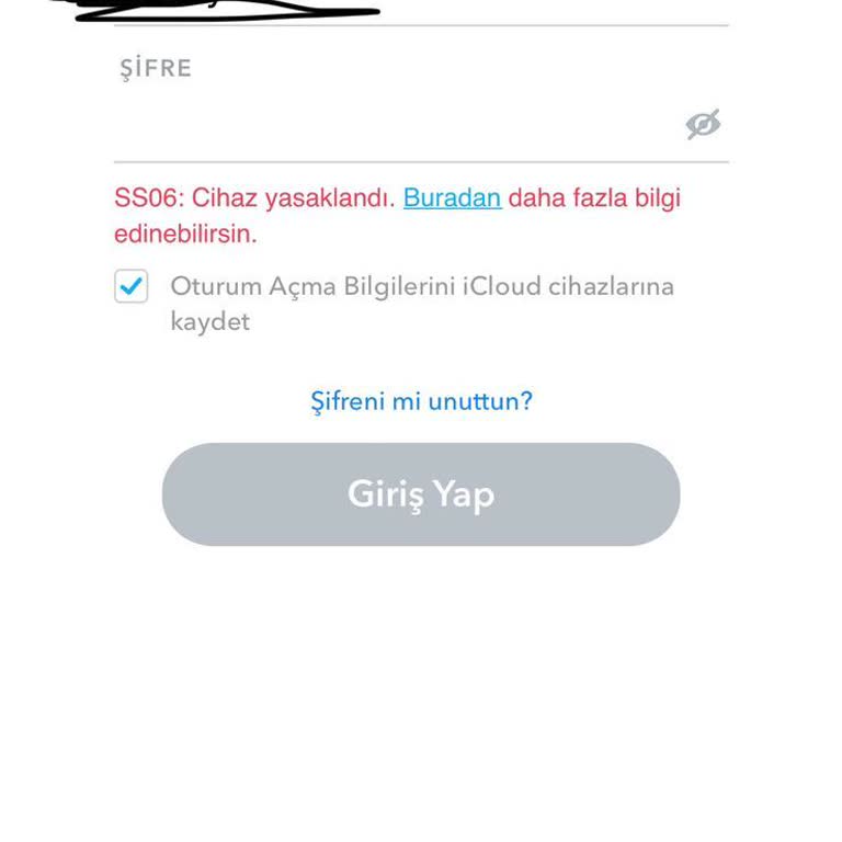 Snapchat Cihaz Banı Sebepsiz Yere