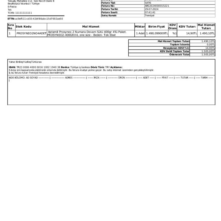 Aptamil Prosyneo2 Şikayet