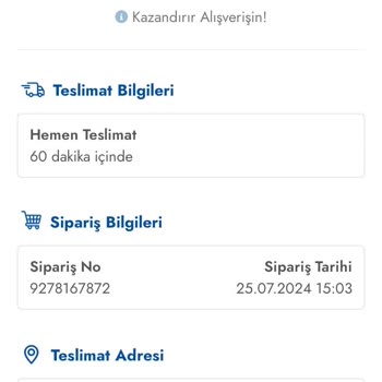 Cepte Şok Tan Eksik Teslimat