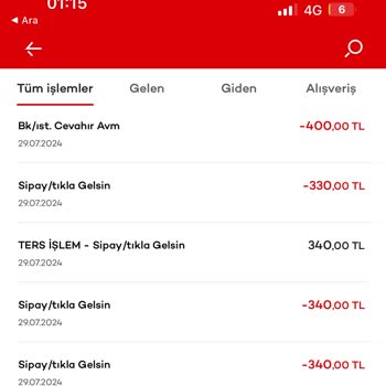 istegelsin Para Çekildi Sipariş Oluşturulmadı Şikayet