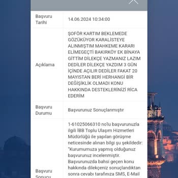 İBB - İstanbul Büyükşehir Belediyesi Mahkeme Kararına Rağmen Şoför Kartım Hala Açılmadı