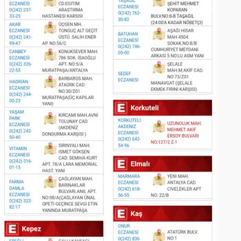 Doğa Eczanesi (Kaş/Antalya) Nöbetçi Eczane Nöbetini Tutmuyor