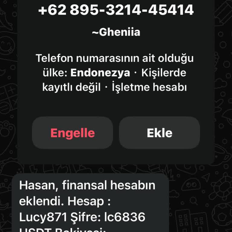 WhatsApp'tan Gelen Mesaj