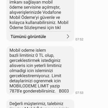 Vodafone Bilgim Dışında Yapılan İşlem