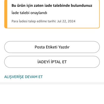 Amazon Para İadesinin Tarafıma Ödenmemesi