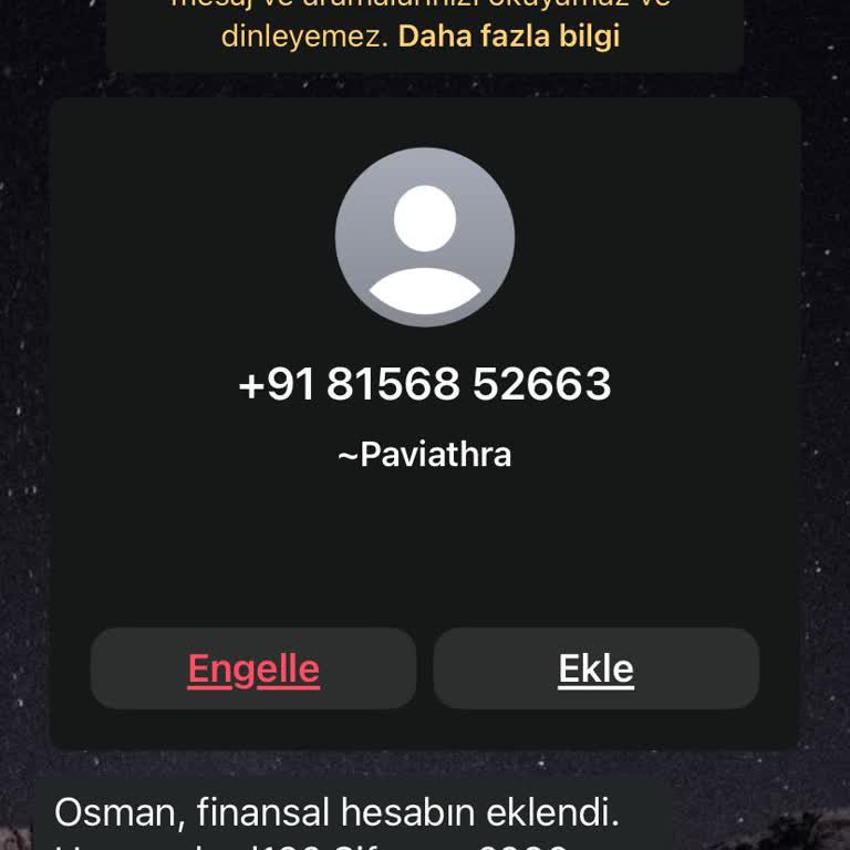 WhatsApp'tan Gelen Hesabın Eklendi Mesajı