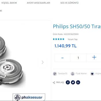 PHILIPS Ev Aletleri Philips'in Yedek Başlığı Yeni Tıraş Makinesinden Daha Pahalıya Satması