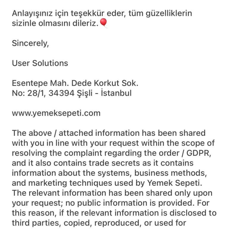 Yemeksepeti Online Ödemeye Fiş/Fatura Kesmiyor