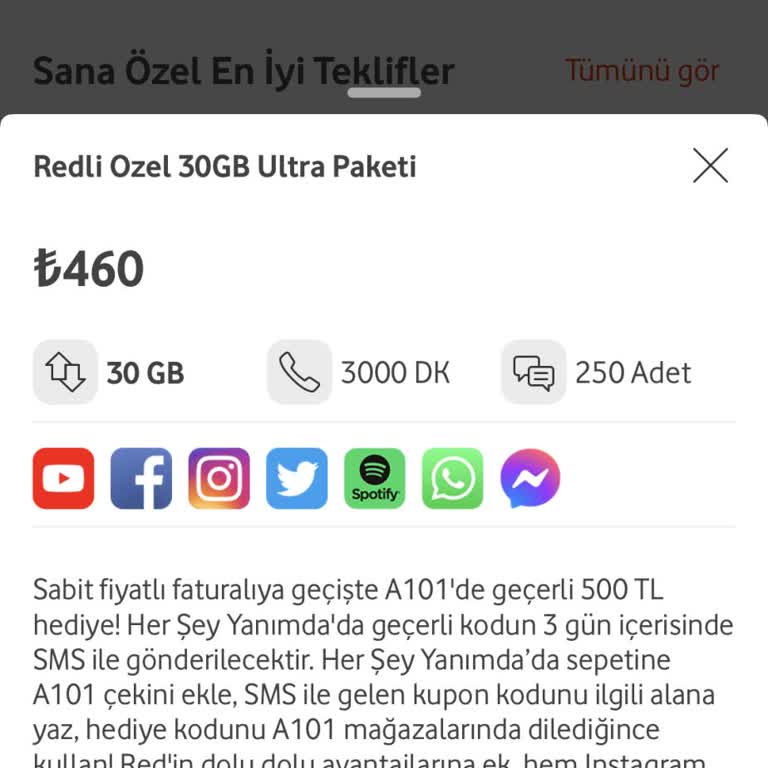 Vodafone A101 Hediye Çeki Problemi