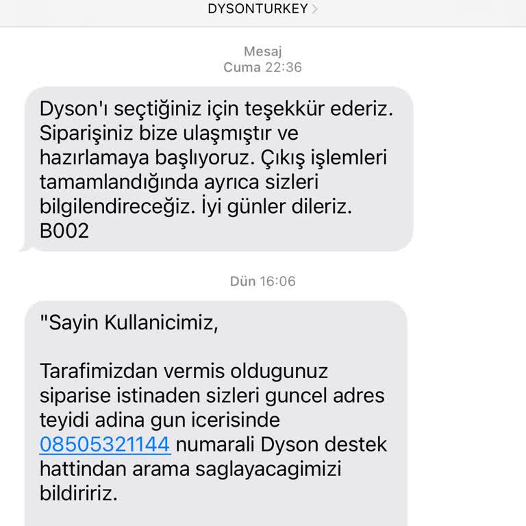 Dyson Onlinedan Alışveriş Günlerdir Kargoya Verilmiyor