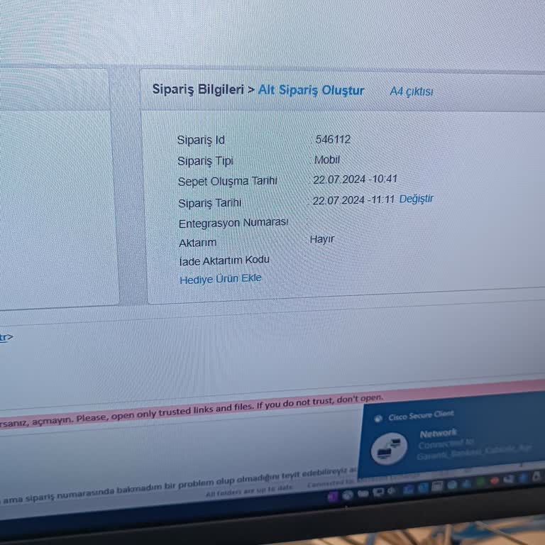 Daikin Sipariş Eksikliği Yöneticiye Ulaşamama