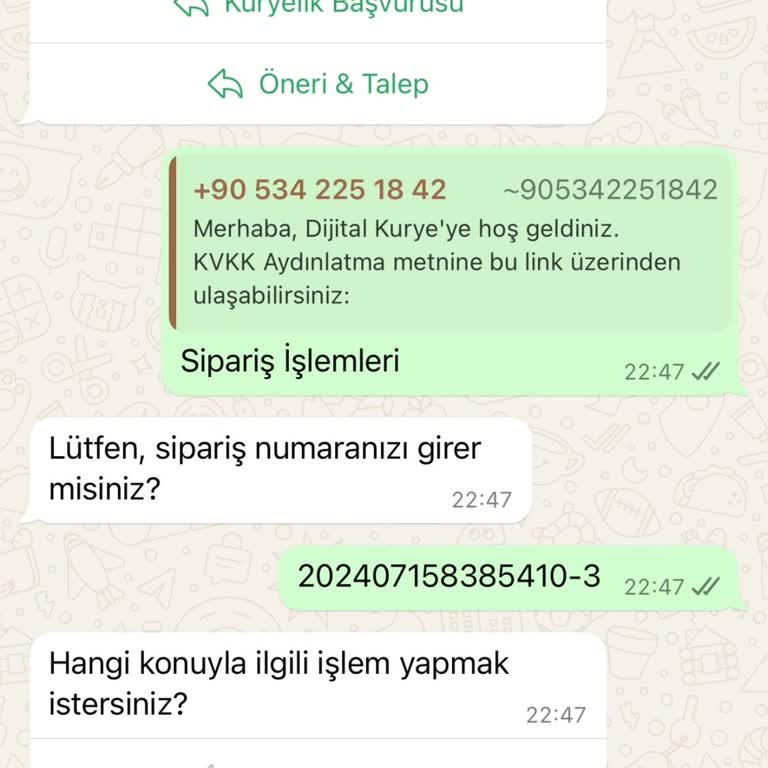 Dijital Kurye Hizmetleri Teslimat Şikayeti