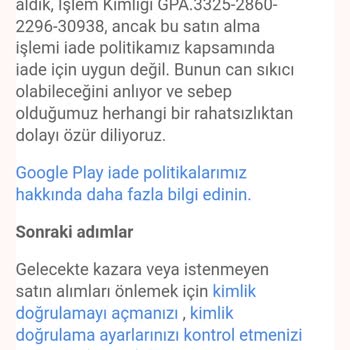 Google Play Geri Ödeme Yapmıyor