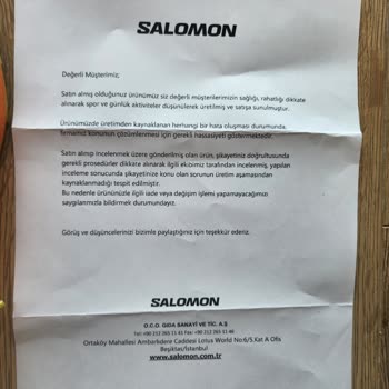 Vault Gordion Mağazasından Alınan Salomon Spor Ayakkabısı Deforme Oldu