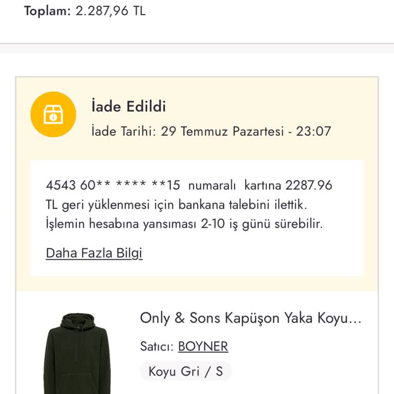 Boyner Göndermediği Ürünü İade Adı Altında İptal Ediyor