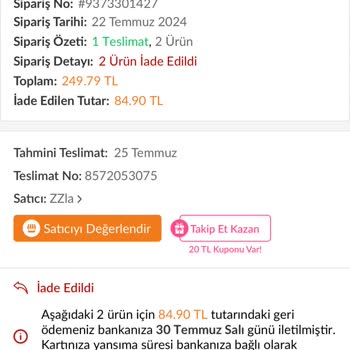 Trendyol Para İadem Eksik Yattı