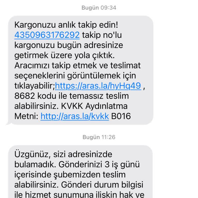 Alanya Damlataş Aras Kargo Teslimat Sorunu