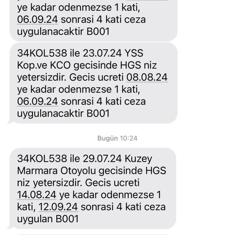 PTT Bank Bana Ait Olmayan Plakadan HGS Mesajı