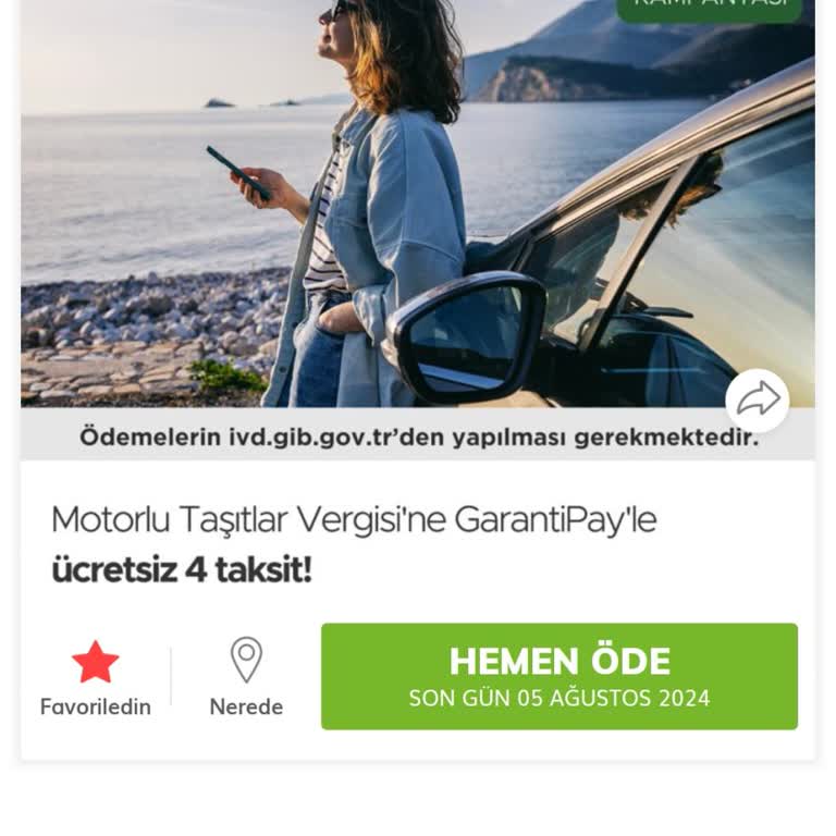 Garanti BBVA Pay İle Peşin Fiyatına 2414 TL Yaptığım MTV Taksit Yapılmamış