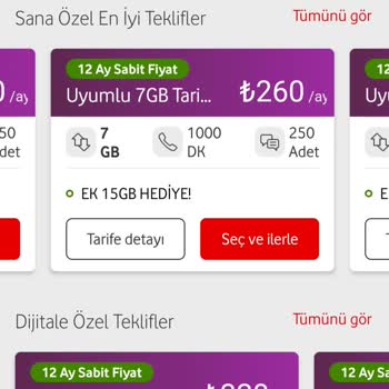 Vodafone Güncel Fatura Fiyatları