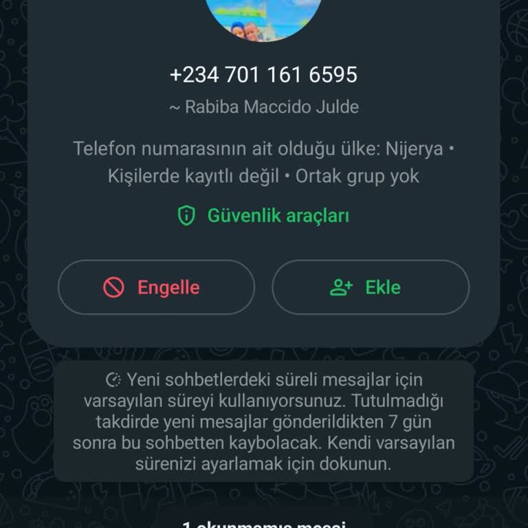 WhatsApp Finansal Hesabın Eklendi Mesajı