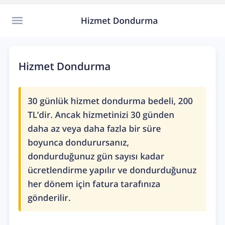 TurkNet Dondurma Ücreti Kesilmesi