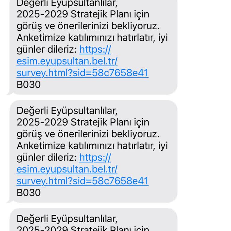 EyüpSultan Belediyesi Belediyeden Gelen İstenmeyen SMS Şikayeti