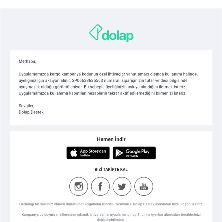 Dolap Hesap Kapandı Ve Açılmıyor