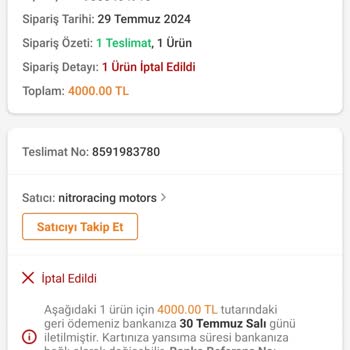Trendyol Kafanıza Göre Sipariş İptal Edemezsiniz