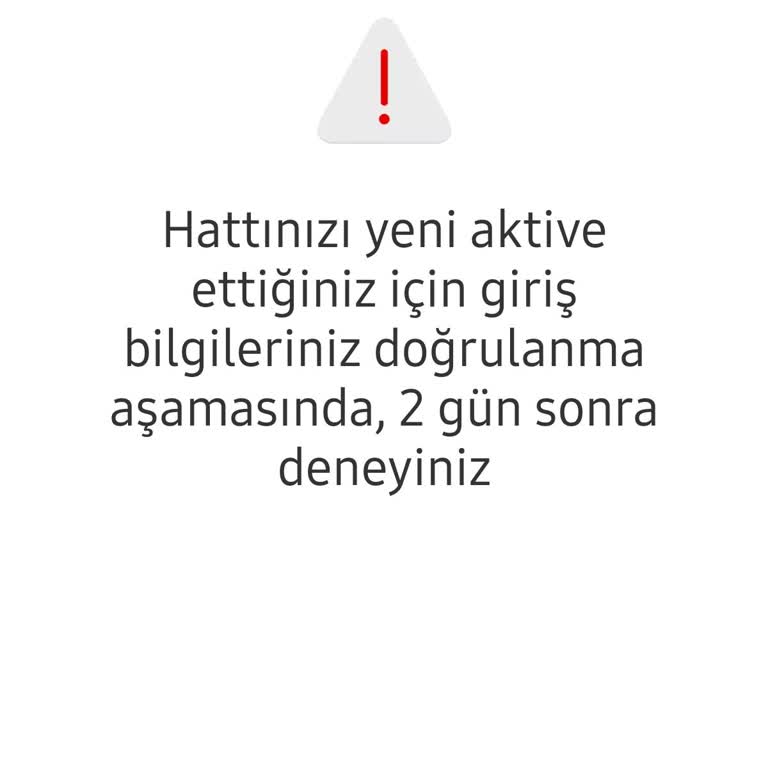 Vodafone Yeni Aktive Edilen Hattın Doğrulama Sorunu
