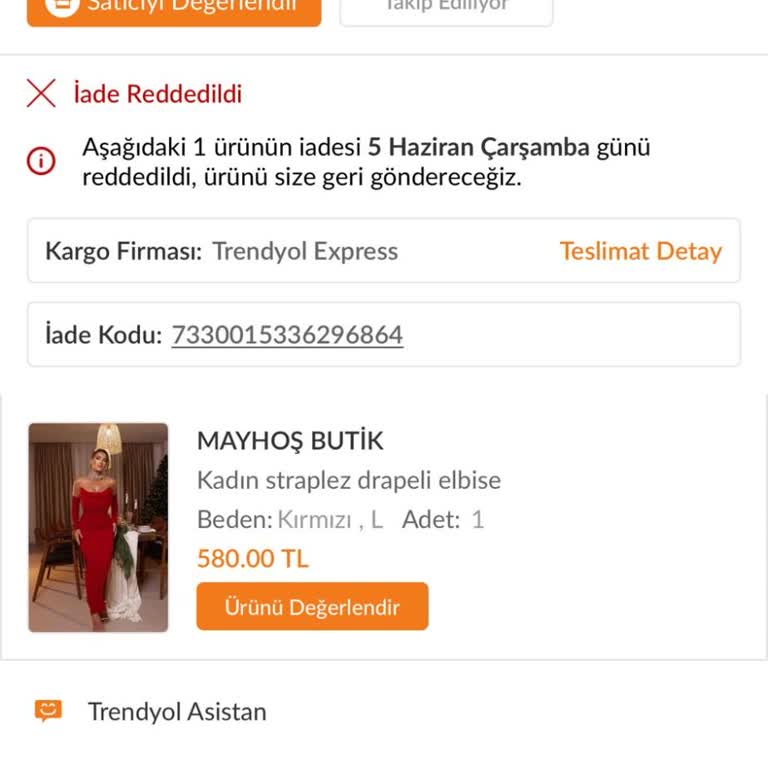 Trendyol Haksız Kazanç Sağlayıp Ödediğim Elbiseyi Göndermediler