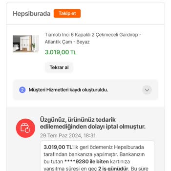 Hepsiburada Almış Olduğum Ürünü Göndermiyor
