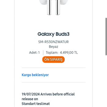 Samsung Telefon Samsung Online Alışveriş Ön Sipariş, Tedarik Ve İletişim Problemi