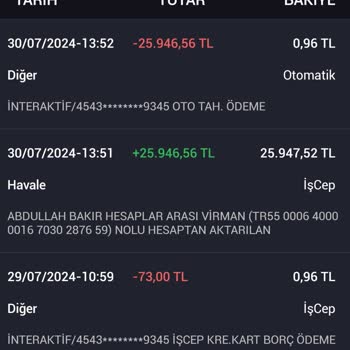 İş Bankası Otomatik Borç Tahsilatı