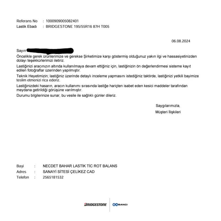 Bridgestone Güvenilir Sandığım Lastikler Yolculuğumu Kabusa Çevirdi