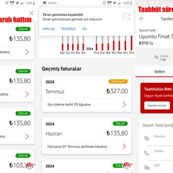 Vodafone 3 Ay Önce Otomatik Yenilenen Taahhüdü Silip Fahiş Fatura Çıkardılar.