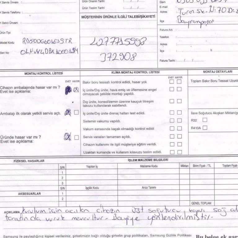 Samsung Defolu Ürün Teslimi